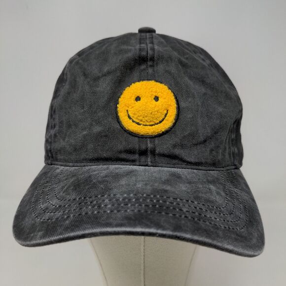 David & Young Women's Slideback Hat Gray OSFM Fuzzy Smiley Face Logo - Picture 2 of 11